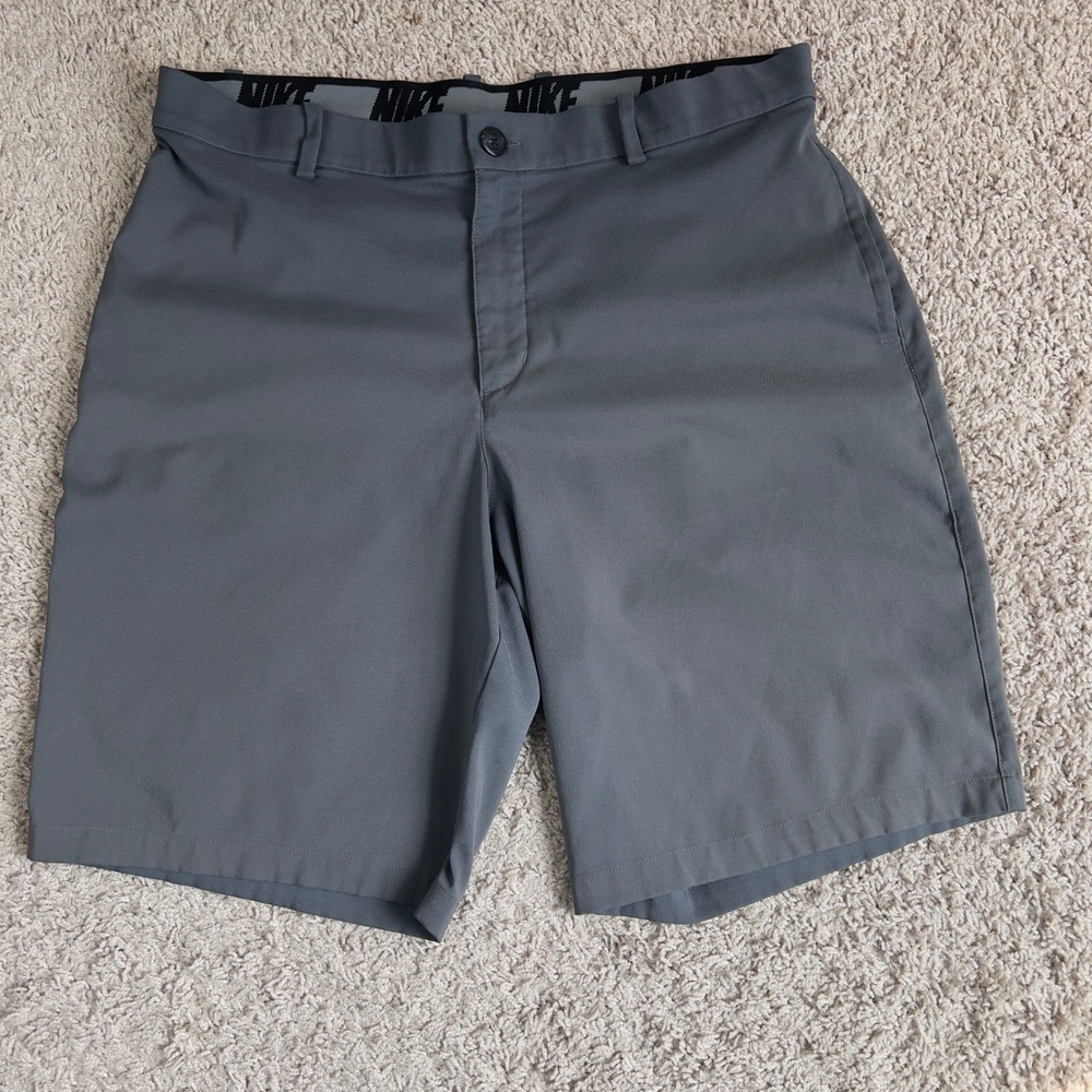 Nike Dri-FIT Mens Golf Shorts Grey Flat Front AJ5493-021 Size 36
